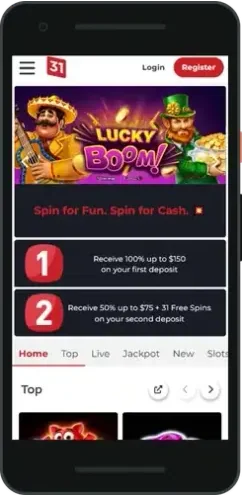 Lobby mobile de Lucky31